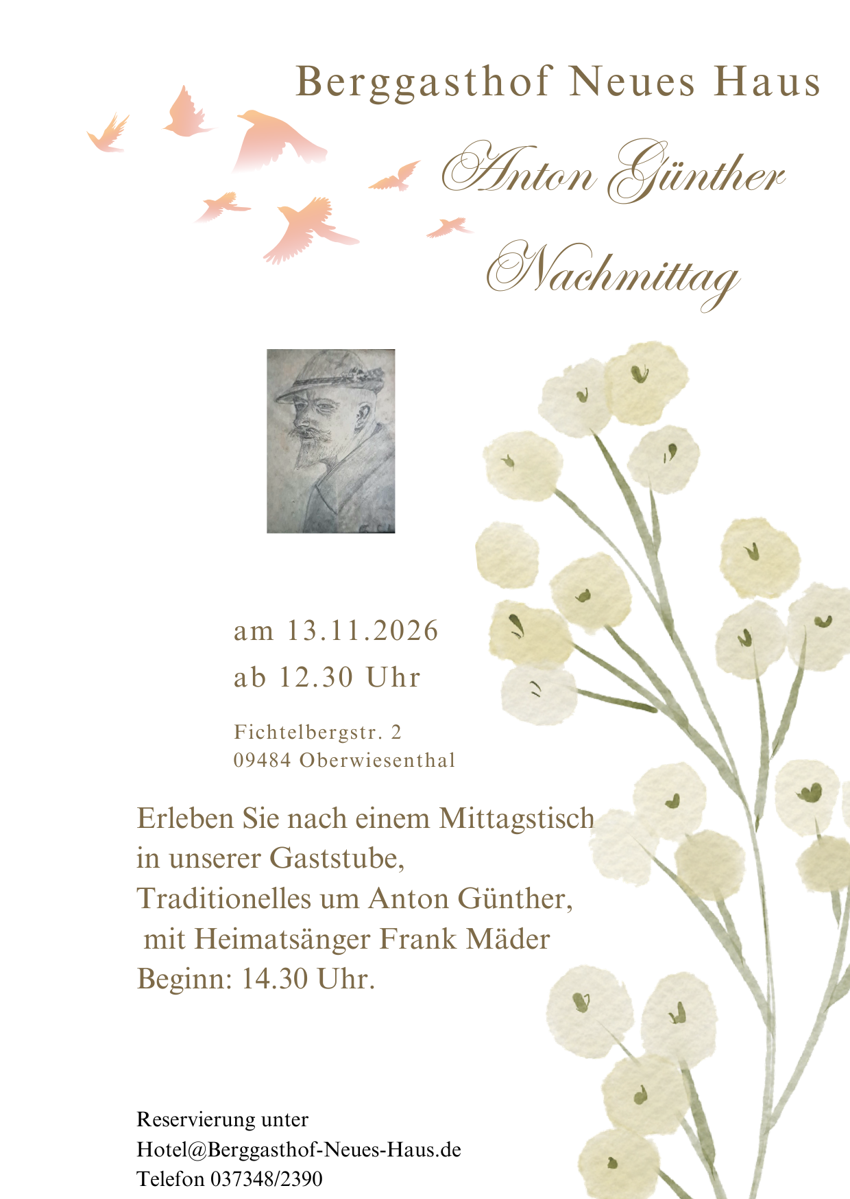 Anton-Günther-Nachmittag im Berggasthof Neues Haus