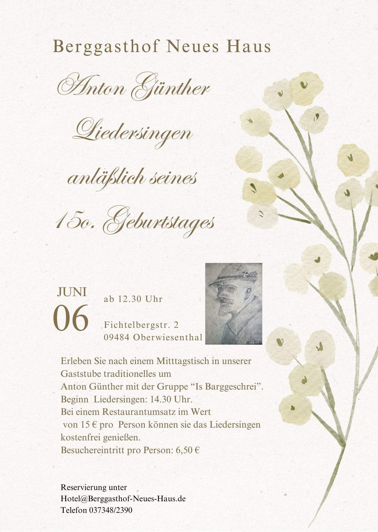 Společný zpěv písní Antona Günthera k 150. narozeninám